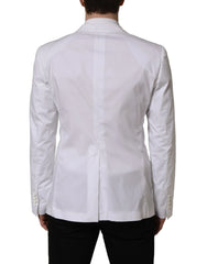 Dolce & Gabbana White Cotton Double Breasted Blazer Jacket - IT46 | M