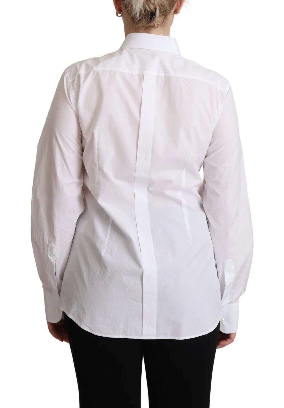 Chemisier à Col Longues Manches Blanche en Coton Dolce & Gabbana - IT44|L