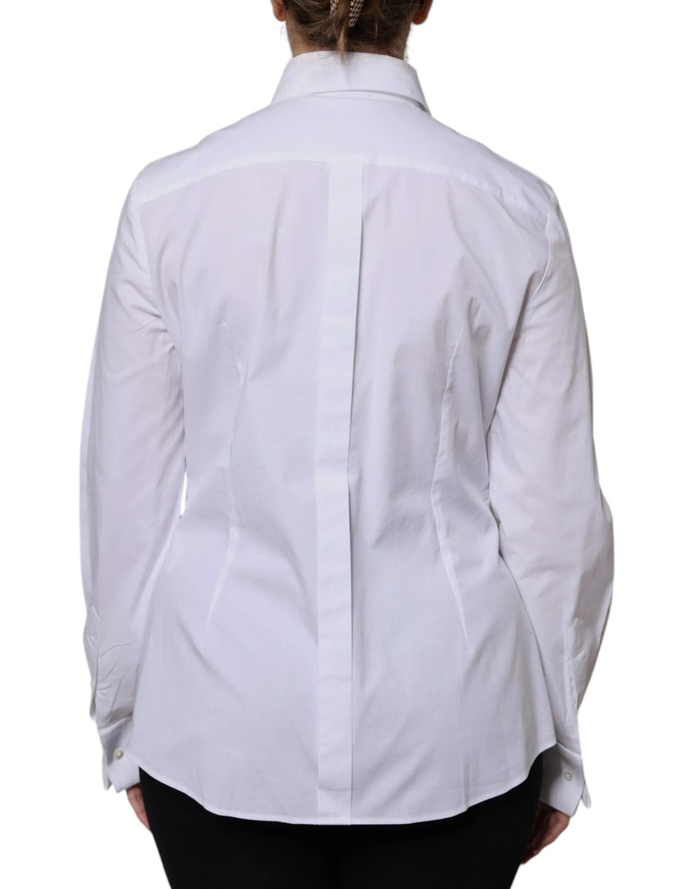 Dolce & Gabbana White Cotton Dress Collared Dress Shirt Top - IT46|XL - Shirts
