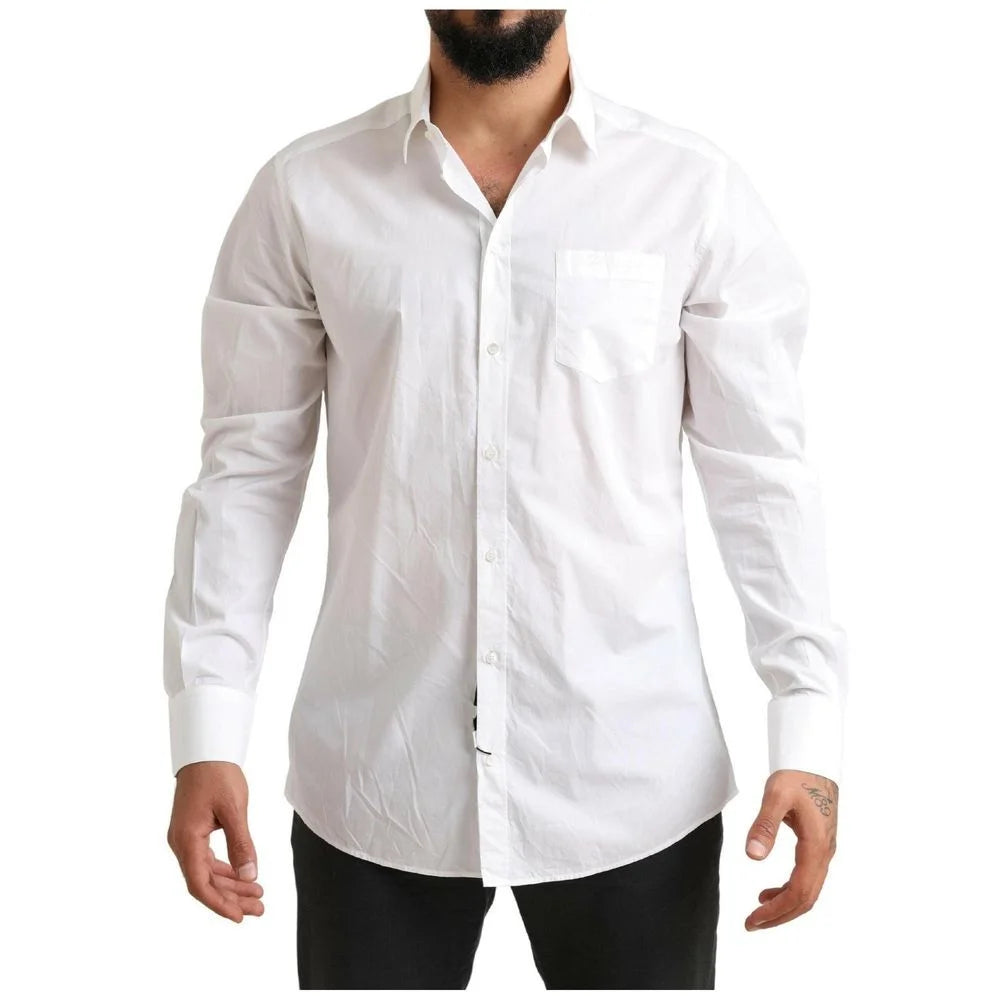Dolce & Gabbana White Cotton Dress Shirt - 39