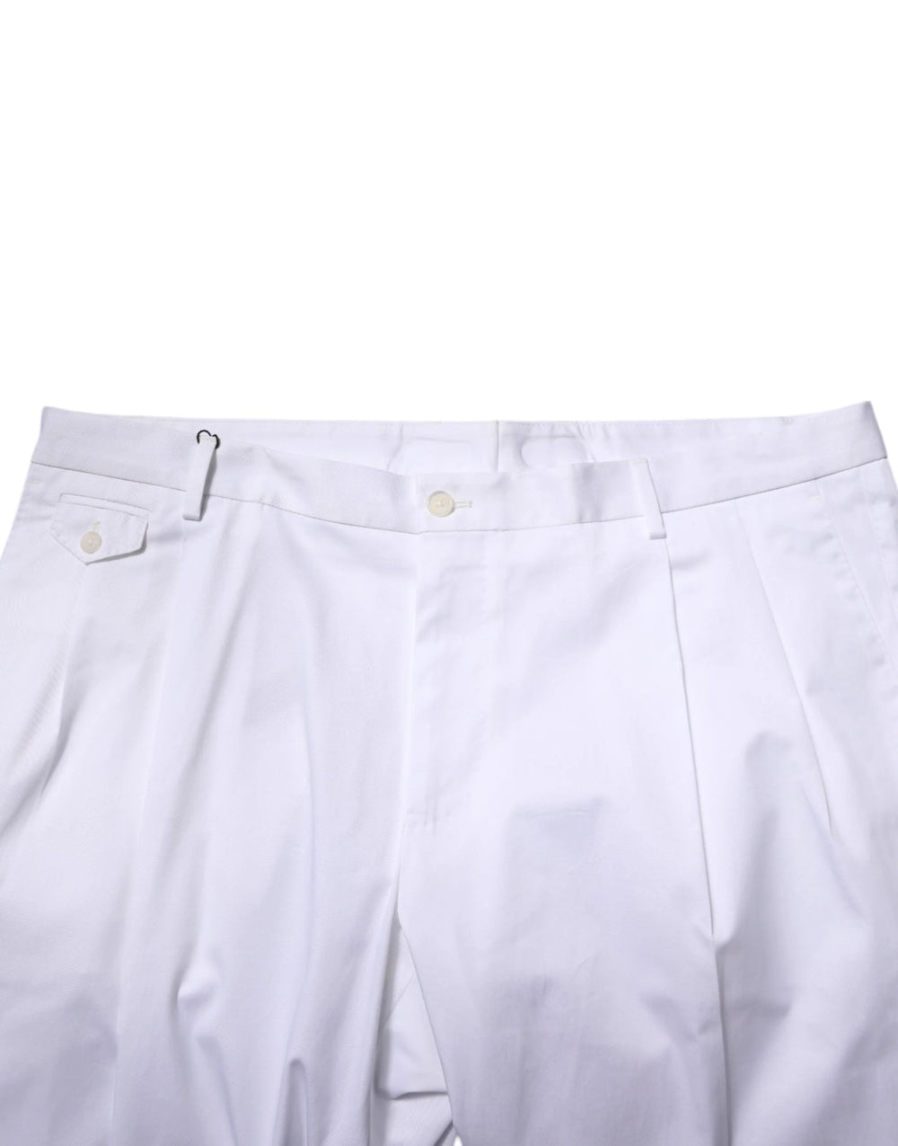 Dolce & Gabbana White Cotton Dress Slim Formal Trouser Pants - IT58 | XXL - Trousers