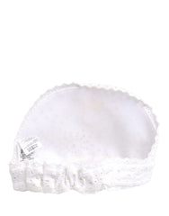 Dolce & Gabbana White Cotton Embroidered DG Crystal Headwear Hat - 57 cm|S - Hats