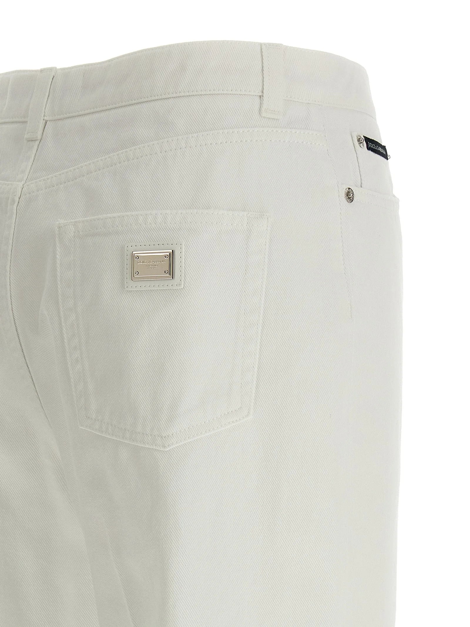 Dolce & Gabbana White Cotton Flared Jeans - IT40