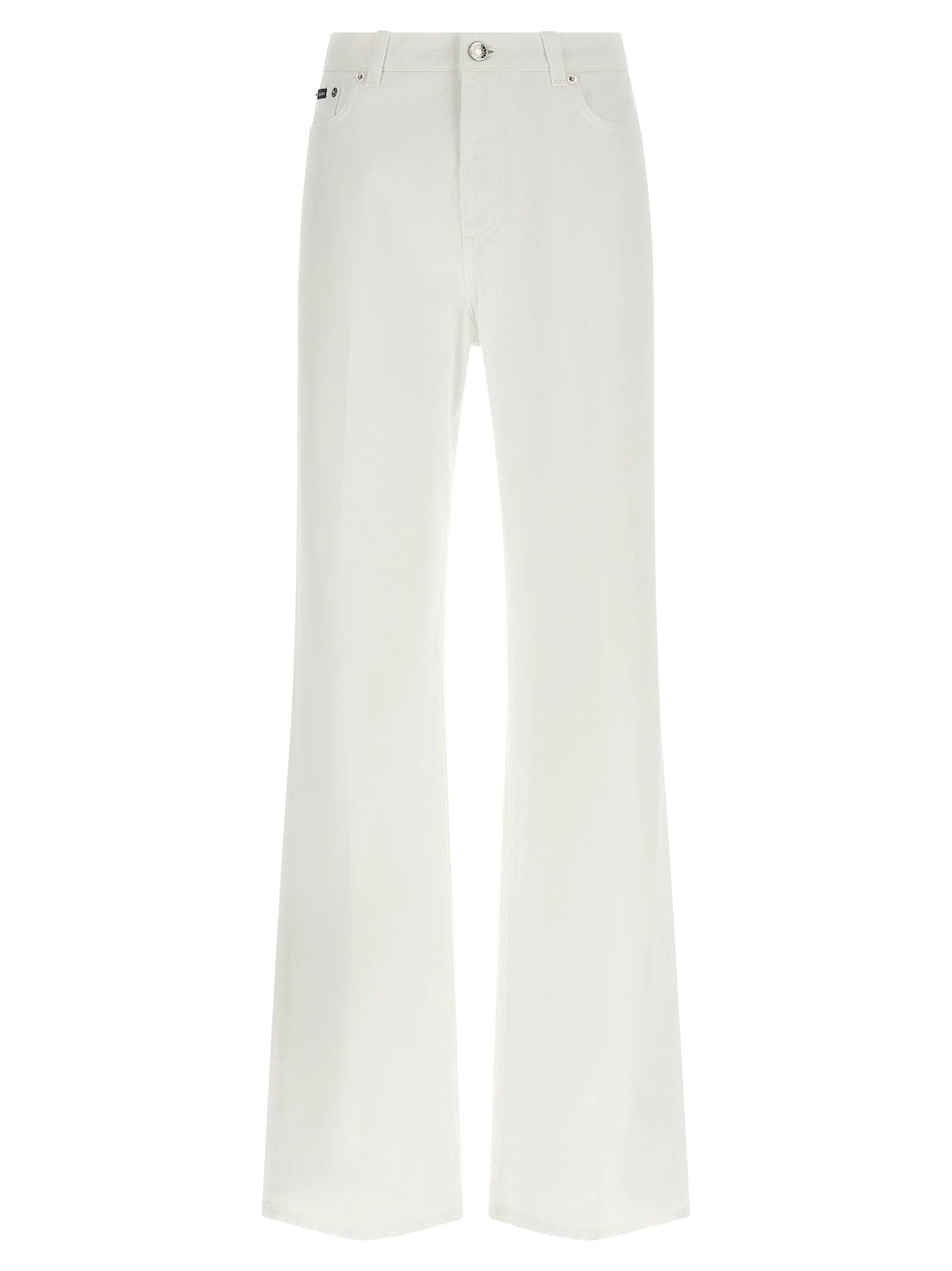 Dolce & Gabbana White Cotton Flared Jeans - IT40