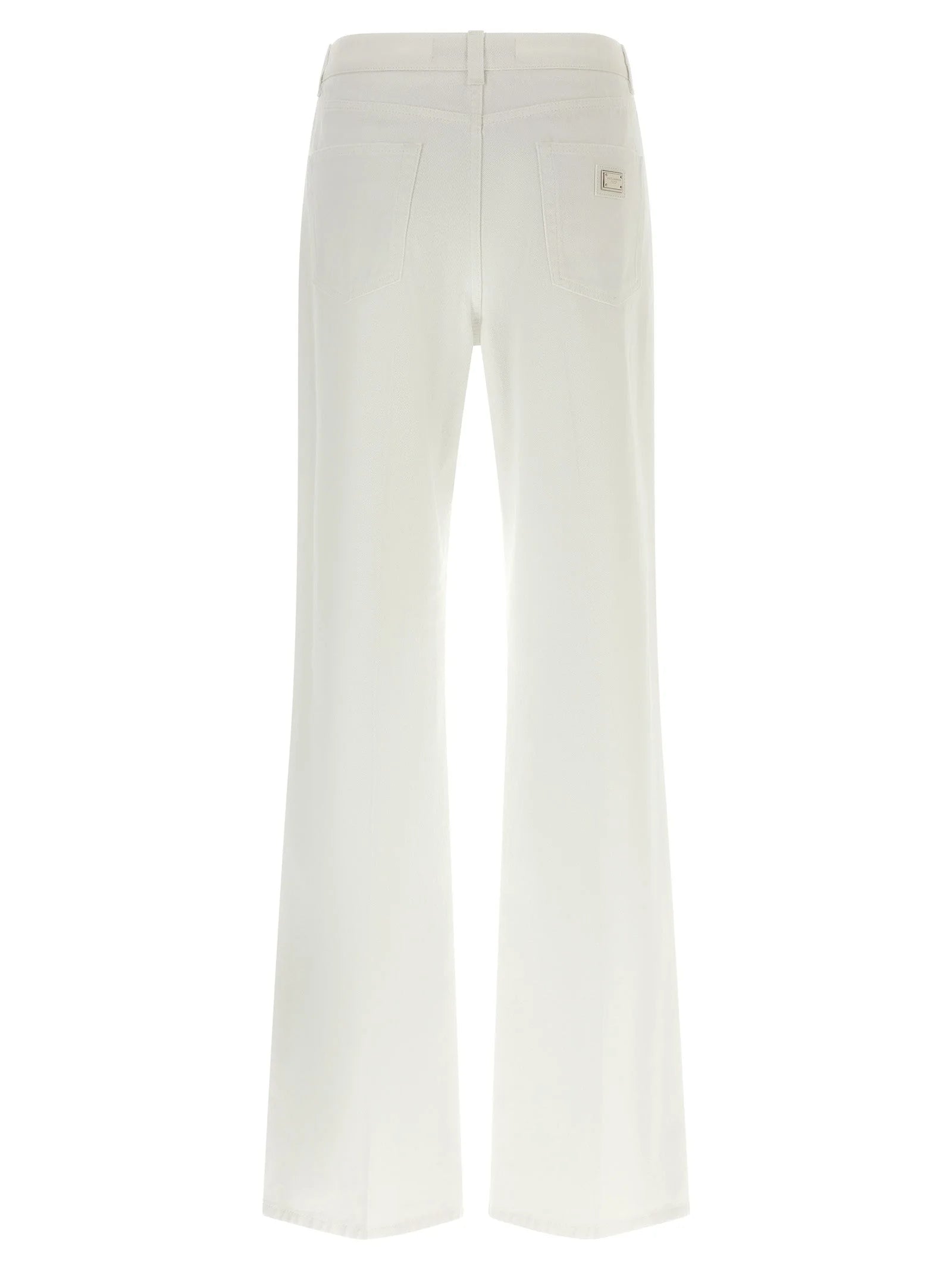 Dolce & Gabbana White Cotton Flared Jeans - IT40