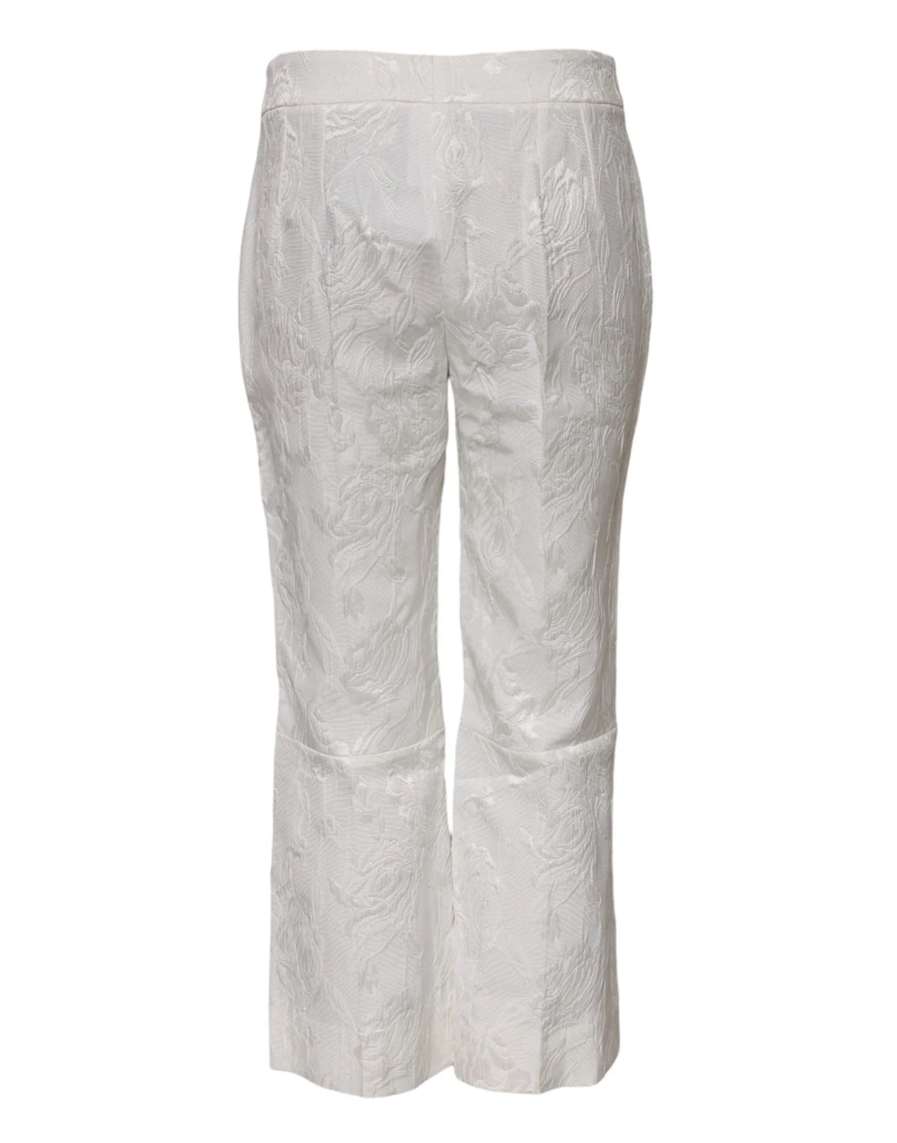 Dolce & Gabbana White Cotton Floral Jacquard Pants - IT38 | XS - Trousers