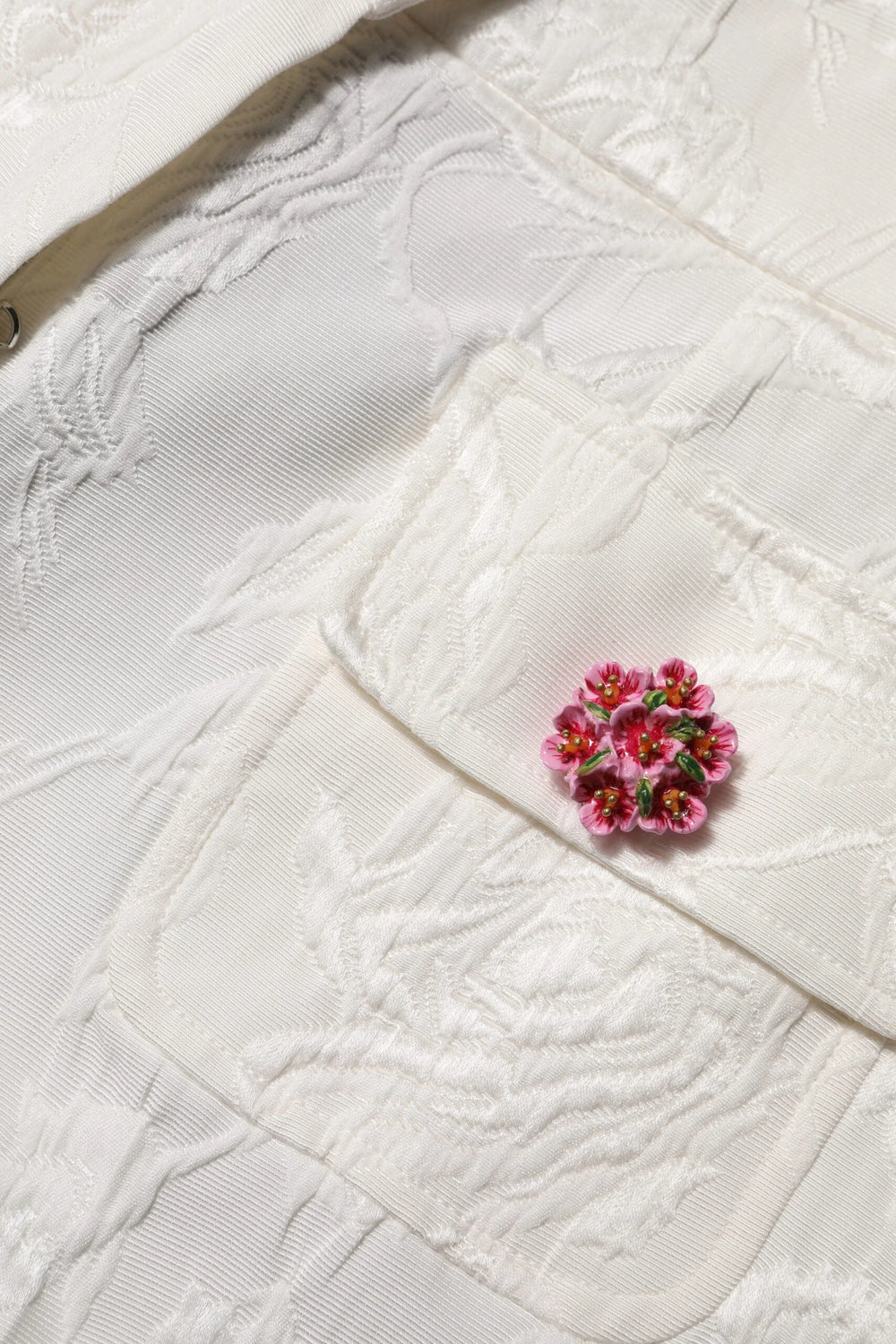 Dolce & Gabbana White Cotton Floral Jacquard Pants - IT38 | XS - Trousers