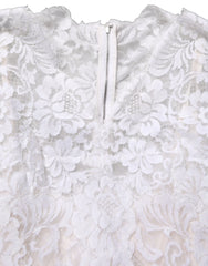 Dolce & Gabbana White Cotton Floral Lace Long Gown Dress - IT42|M