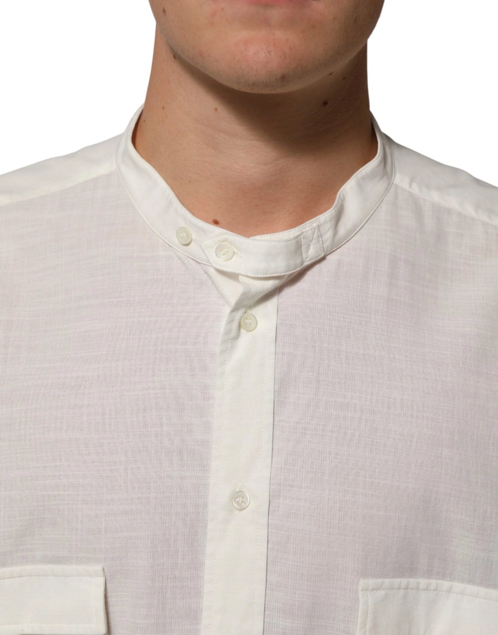 Dolce & Gabbana White Cotton Floral Print Button Down Shirt - IT44 | 3XL