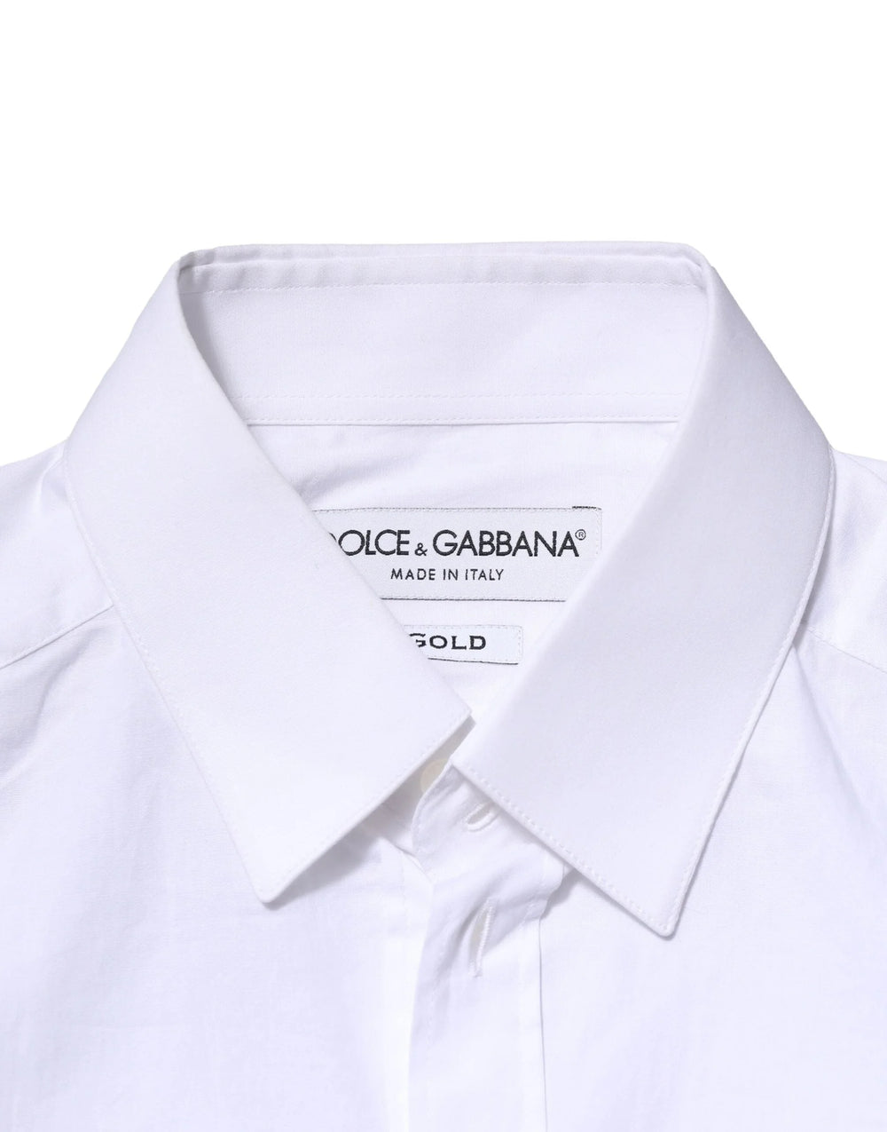 Dolce & Gabbana White Cotton GOLD Long Sleeves Dress Shirt - IT37 | XS - Shirts
