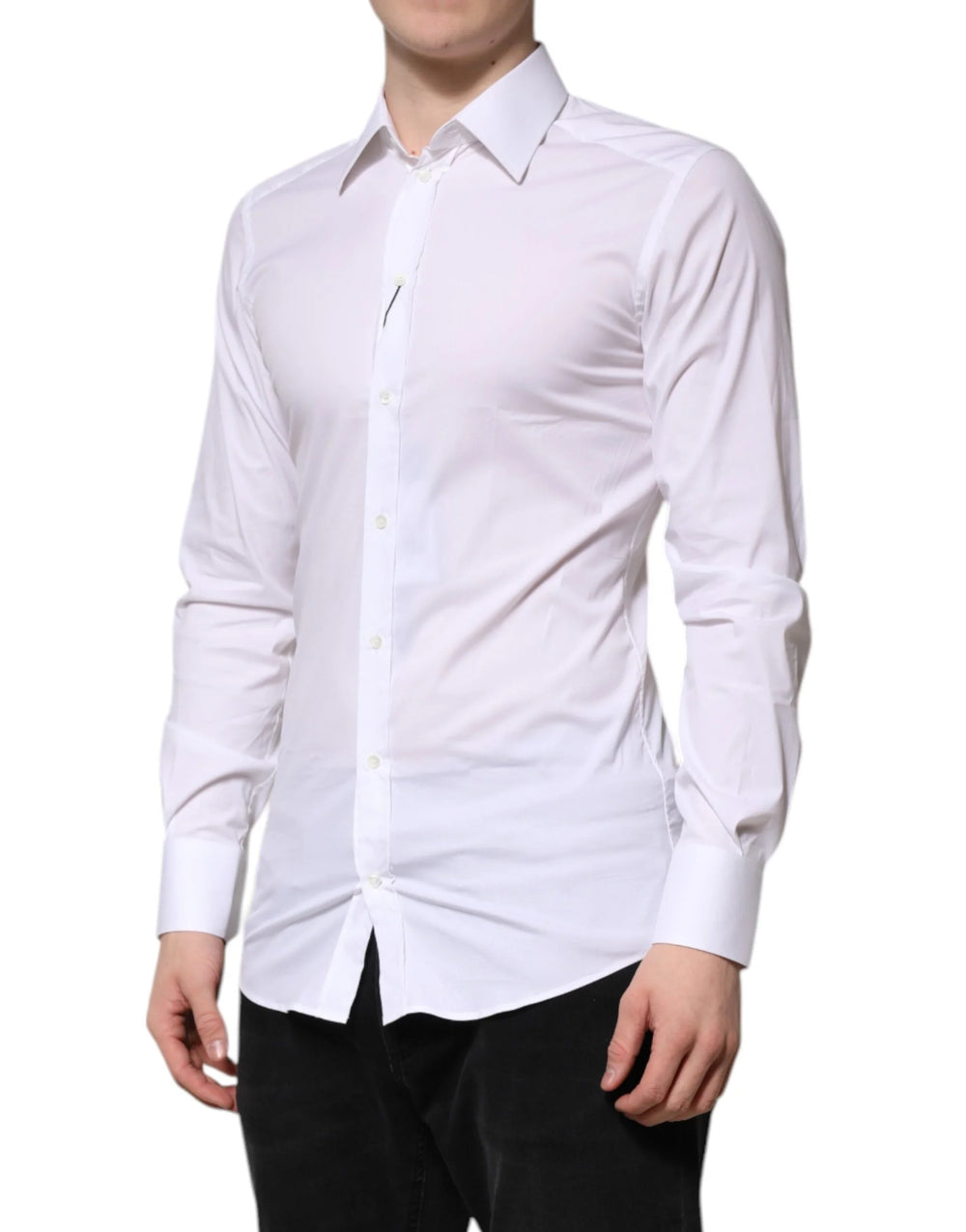 Dolce & Gabbana White Cotton GOLD Long Sleeves Formal Shirt - IT38 | XS - Shirts