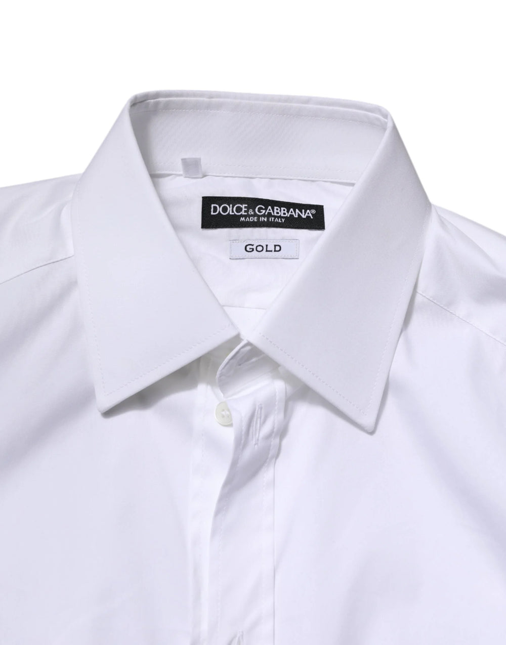 Dolce & Gabbana White Cotton GOLD Long Sleeves Formal Shirt - IT38 | XS - Shirts