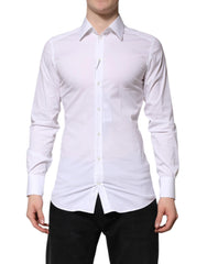 Dolce & Gabbana White Cotton GOLD Long Sleeves Formal Shirt - IT38 | XS - Shirts