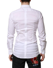 Dolce & Gabbana White Cotton GOLD Long Sleeves Formal Shirt - IT38 | XS - Shirts