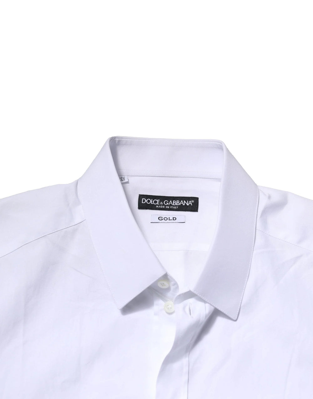 Dolce & Gabbana White Cotton GOLD Long Sleeves Formal Shirt - IT39 | S - Shirts