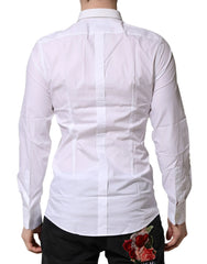 Dolce & Gabbana White Cotton GOLD Long Sleeves Formal Shirt - IT39 | S - Shirts