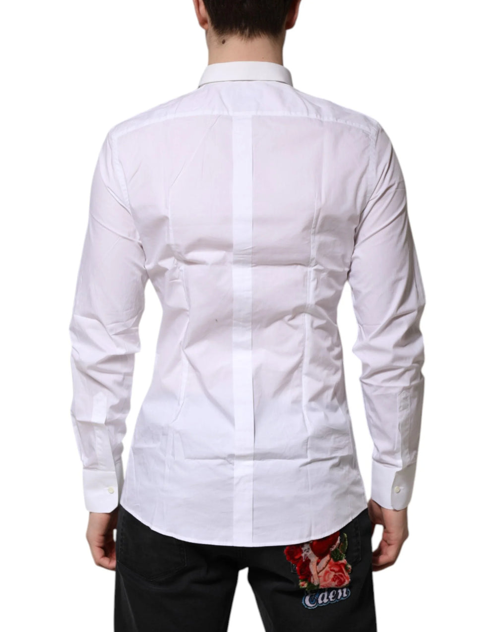 Dolce & Gabbana White Cotton GOLD Long Sleeves Formal Shirt - IT39 | S - Shirts