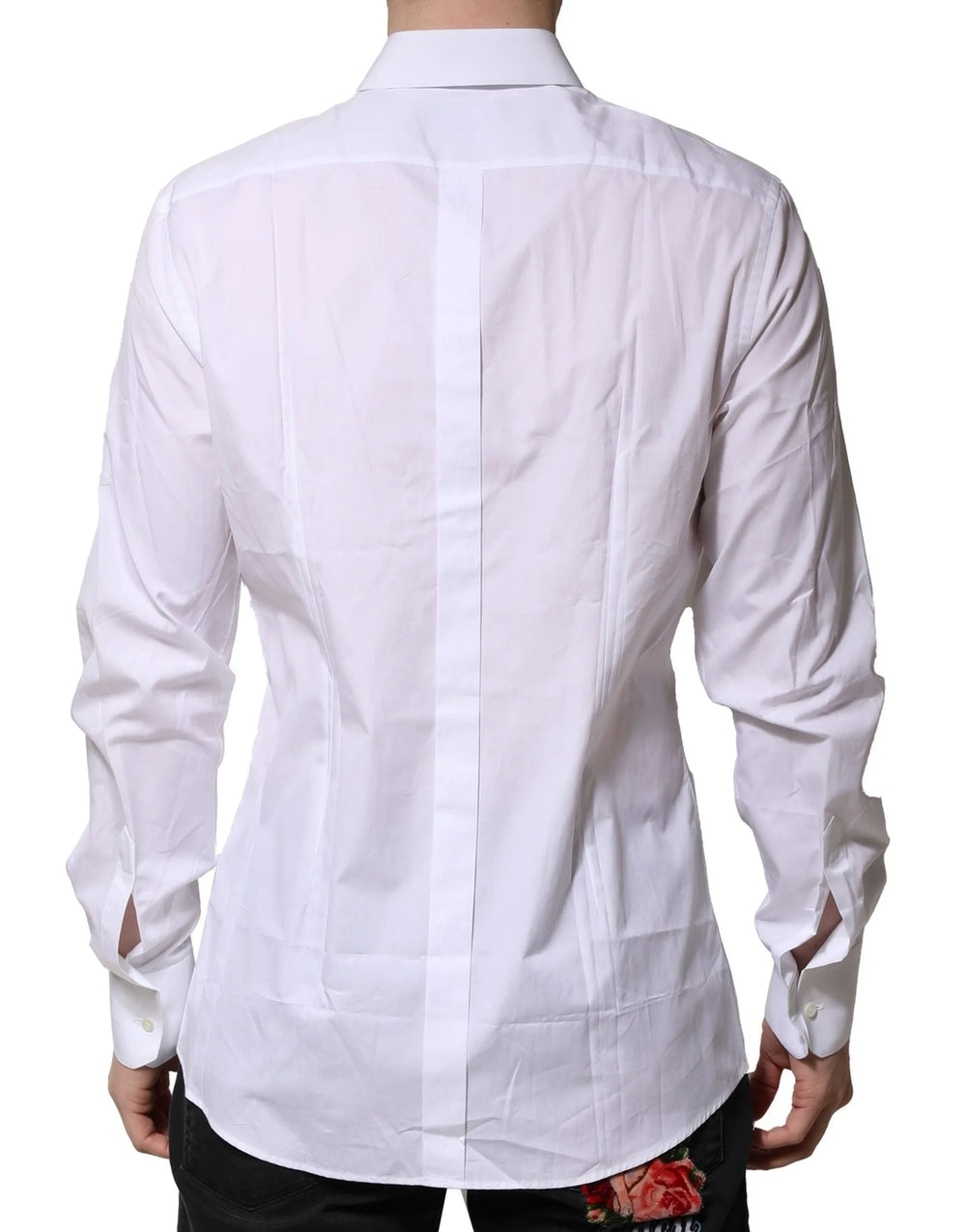 Dolce & Gabbana White Cotton GOLD Long Sleeves Formal Shirt - IT39 | S - Shirts