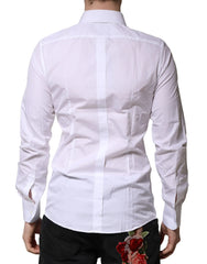 Dolce & Gabbana White Cotton GOLD Long Sleeves Formal Shirt - IT39 | S