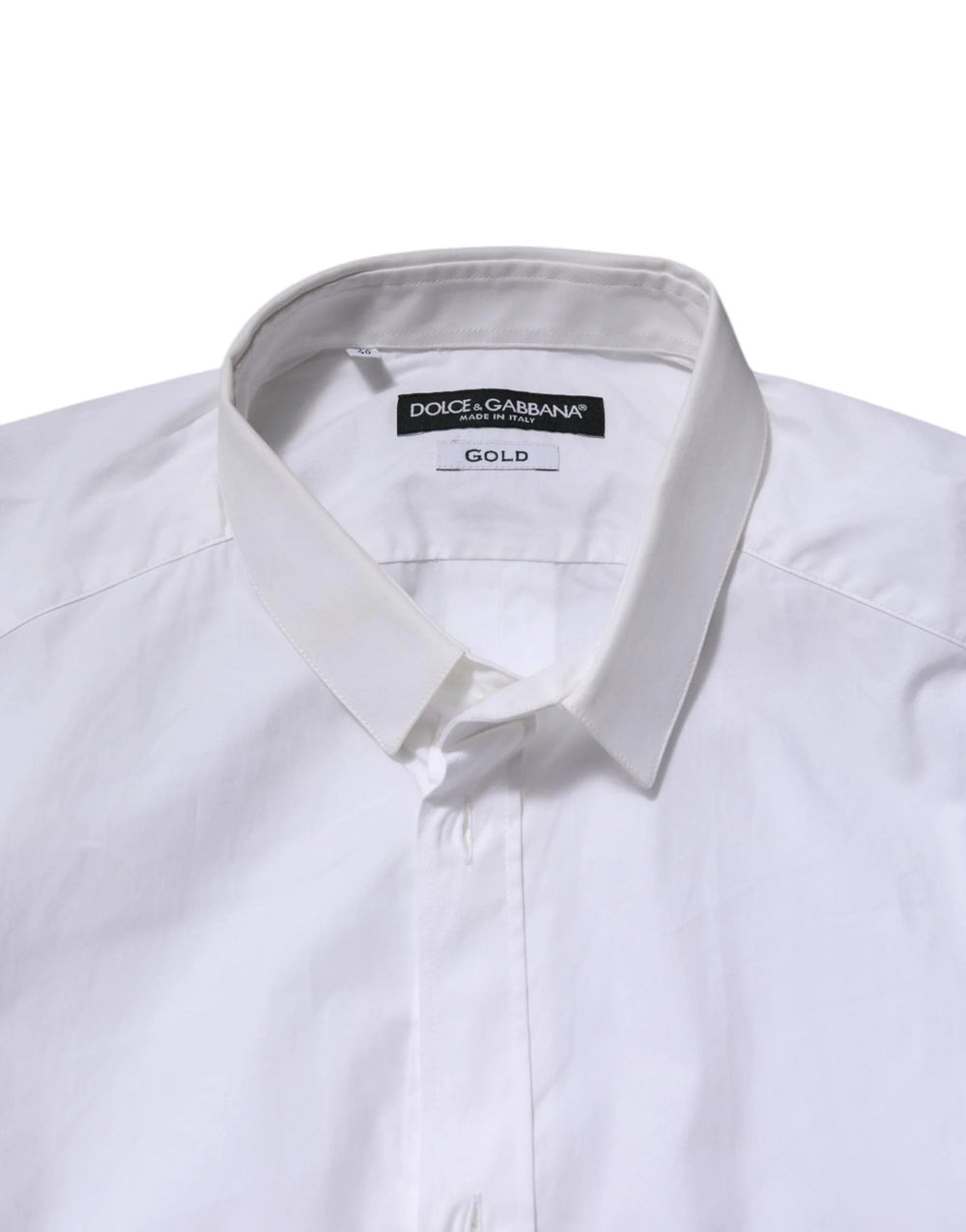 Dolce & Gabbana White Cotton GOLD Long Sleeves Formal Shirt - IT39 | S - Shirts