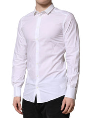 Dolce & Gabbana White Cotton GOLD Long Sleeves Formal Shirt - IT39 | S - Shirts