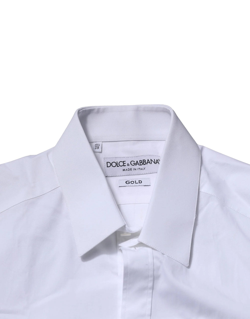 Dolce & Gabbana White Cotton GOLD Long Sleeves Formal Shirt - IT40 | M - Shirts