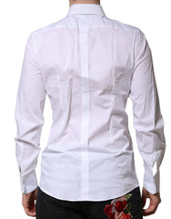 Dolce & Gabbana White Cotton GOLD Long Sleeves Formal Shirt - IT40 | M - Shirts
