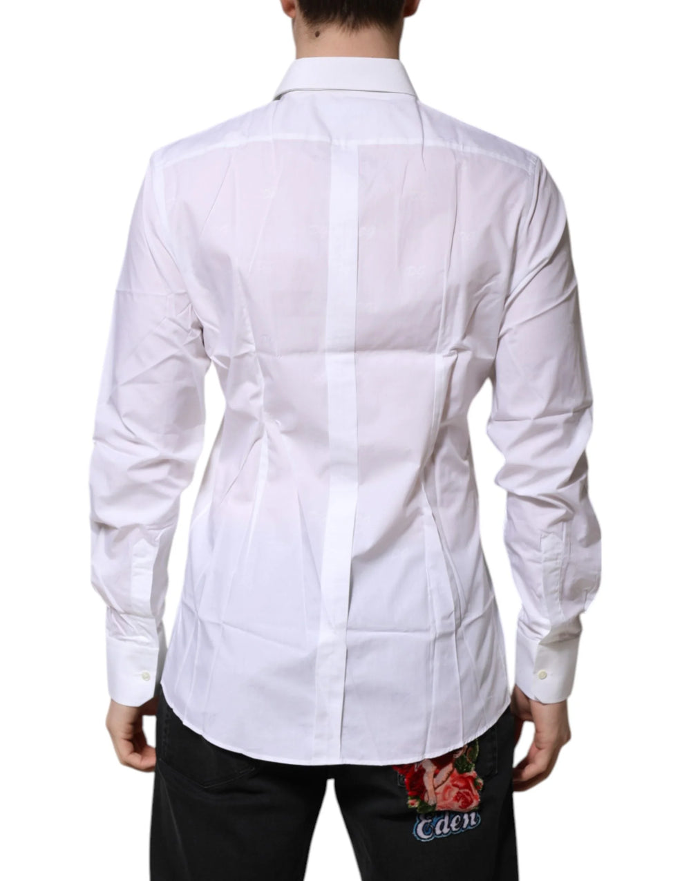Dolce & Gabbana White Cotton GOLD Long Sleeves Formal Shirt - IT41 | L - Shirts