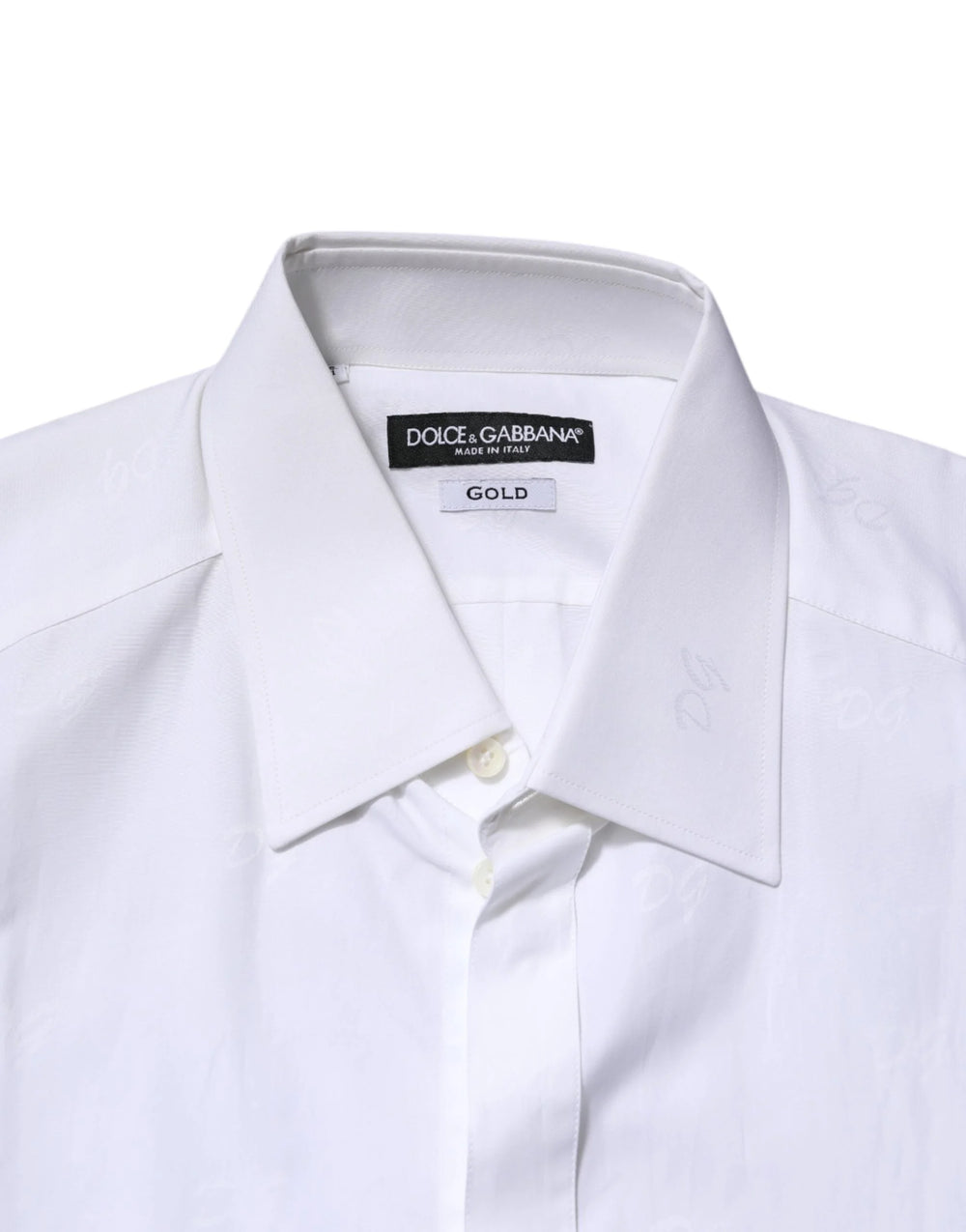 Dolce & Gabbana White Cotton GOLD Long Sleeves Formal Shirt - IT41 | L - Shirts