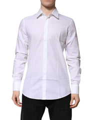 Dolce & Gabbana White Cotton GOLD Long Sleeves Formal Shirt - IT41 | L - Shirts