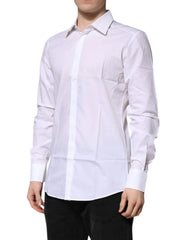 Dolce & Gabbana White Cotton GOLD Long Sleeves Formal Shirt - IT41 | L - Shirts