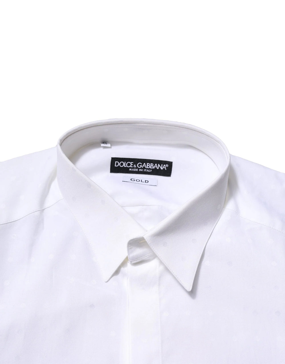 Dolce & Gabbana White Cotton GOLD Long Sleeves Formal Shirt - Shirts