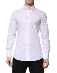 Dolce & Gabbana White Cotton GOLD Long Sleeves Formal Shirt - Shirts
