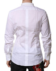 Dolce & Gabbana White Cotton GOLD Long Sleeves Formal Shirt - Shirts