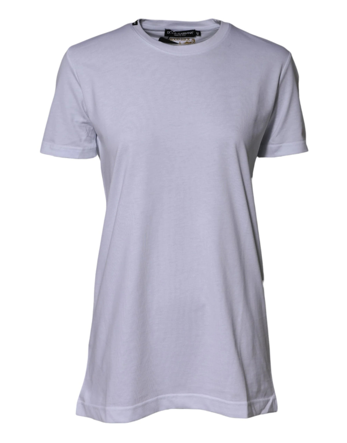 Dolce & Gabbana White Cotton Goodluck 2023 Crew Neck T-shirt - T-Shirts