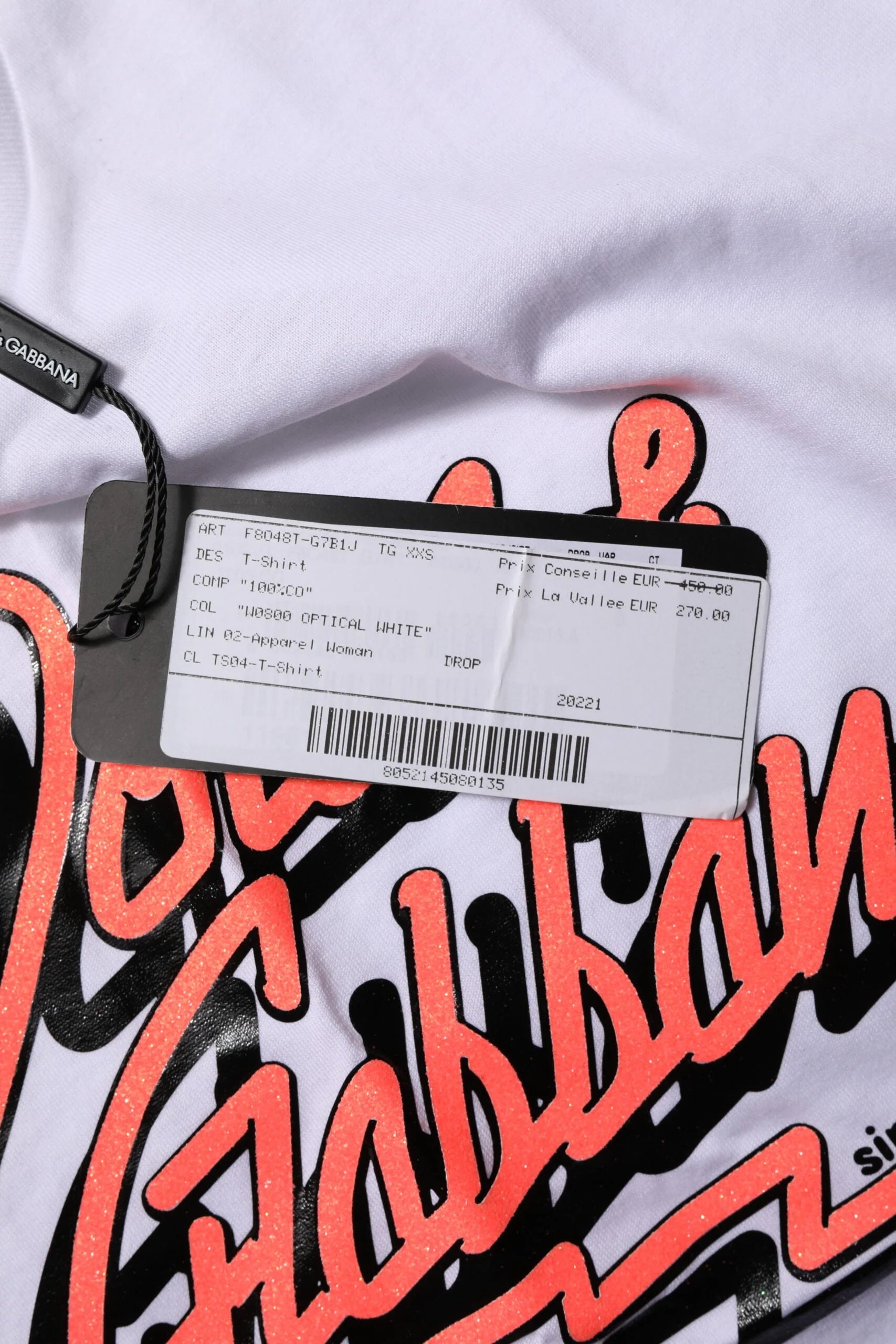 Dolce & Gabbana White Cotton Graphic Print Crew Neck T-shirt - IT36|XXS - T-Shirts