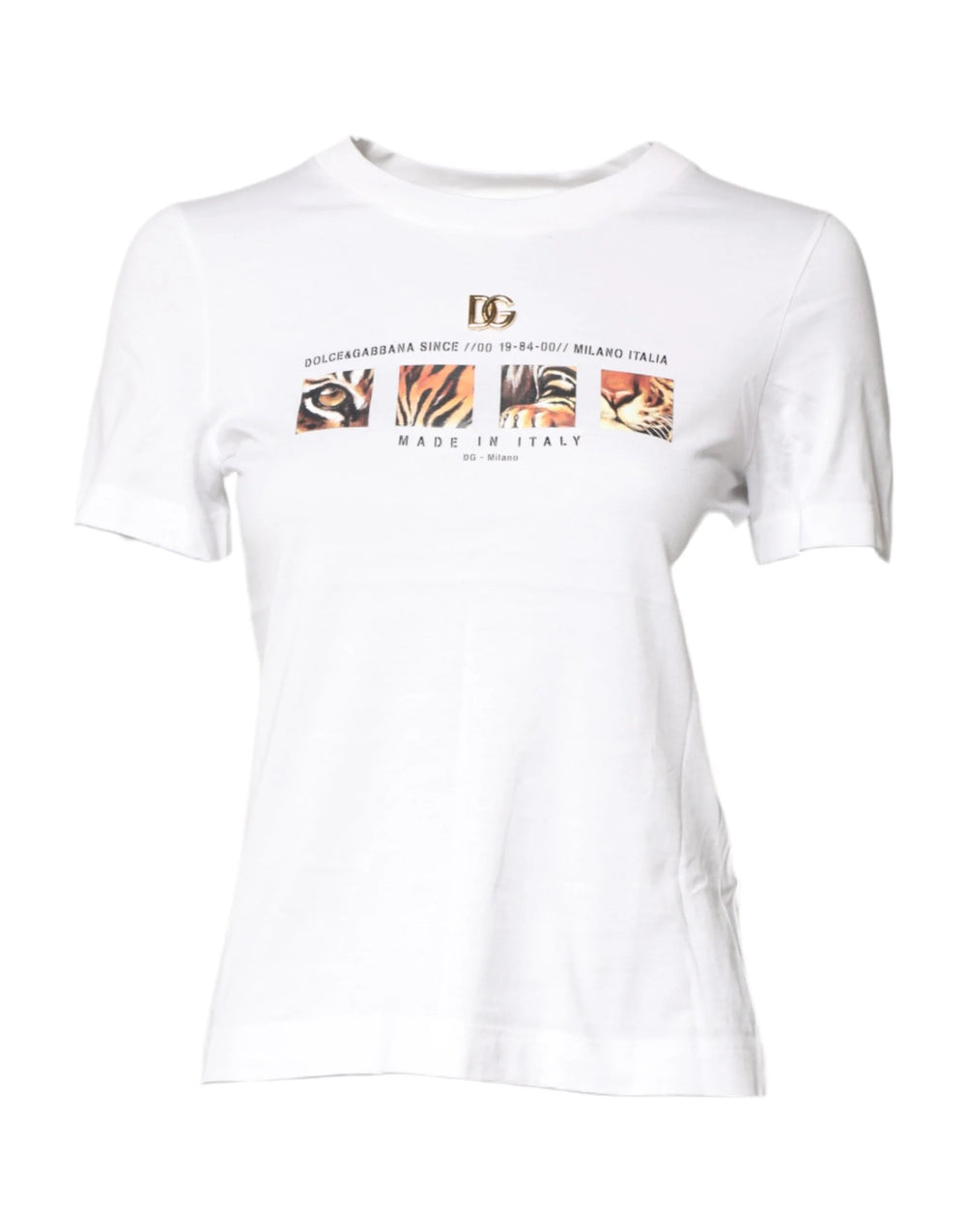 Dolce & Gabbana White Cotton Graphic Print Crew Neck T-shirt - IT40|S - T-Shirts