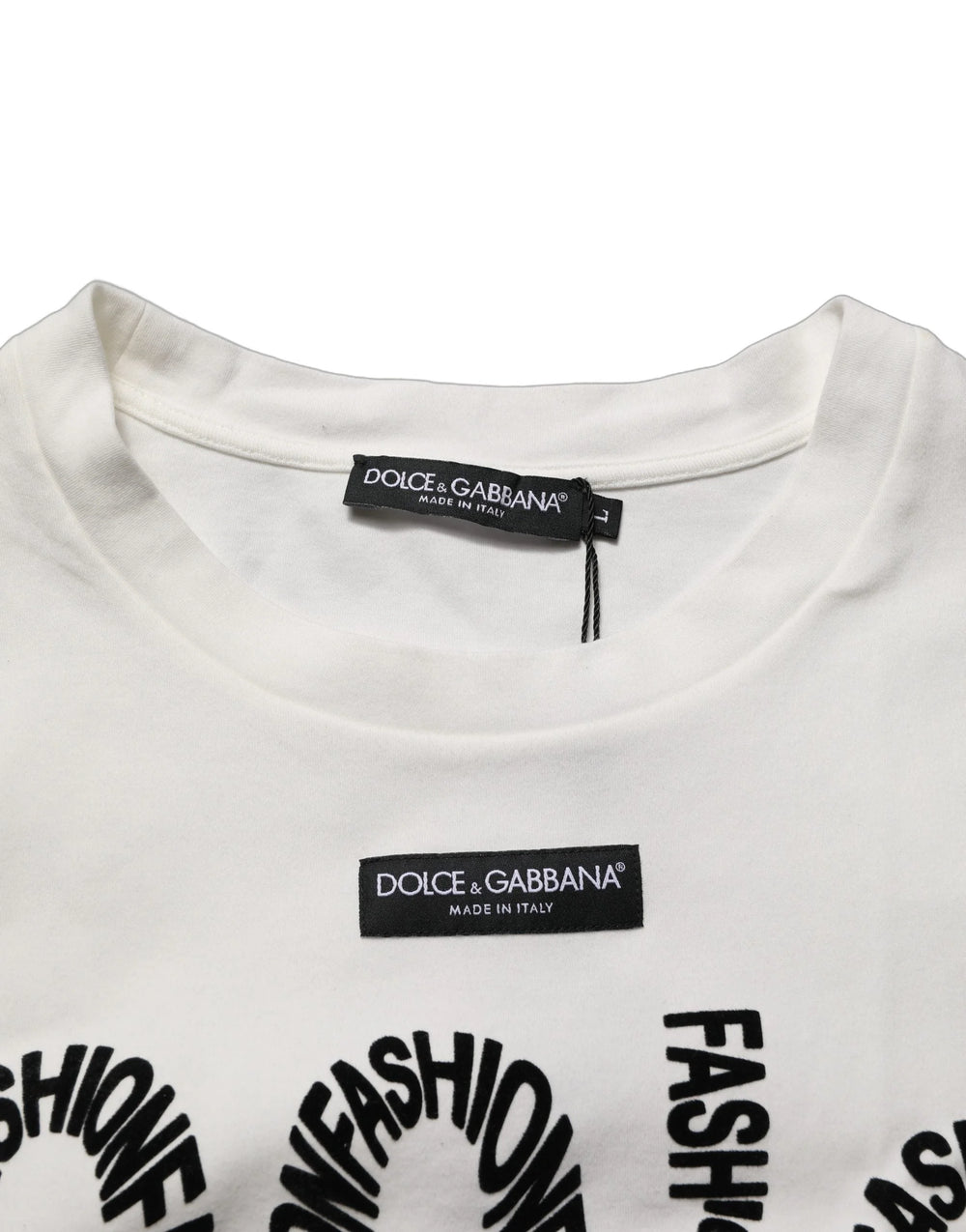 Dolce & Gabbana White Cotton Graphic Sleeveless Tank Top - IT44 | L