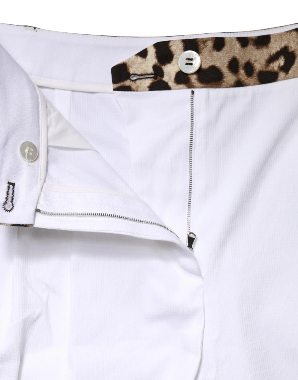 Dolce & Gabbana White Cotton High Waist Bermuda Mini Shorts - IT38 | XS