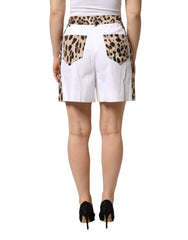Dolce & Gabbana White Cotton High Waist Bermuda Mini Shorts - IT38 | XS