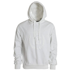 Dolce & Gabbana White Cotton Hooded Pullover Sweatshirt Men - IT54 | XL