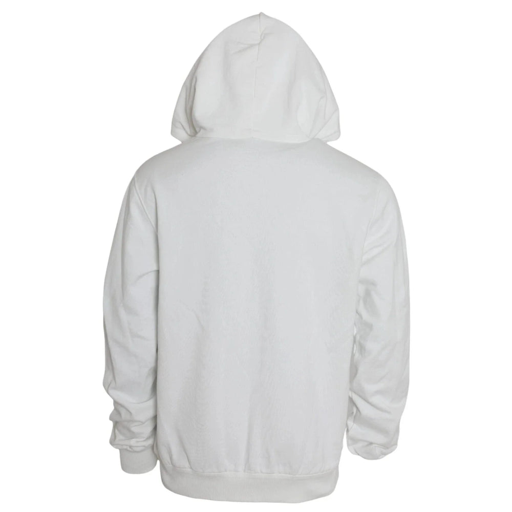 Dolce & Gabbana White Cotton Hooded Pullover Sweatshirt Men - IT54 | XL