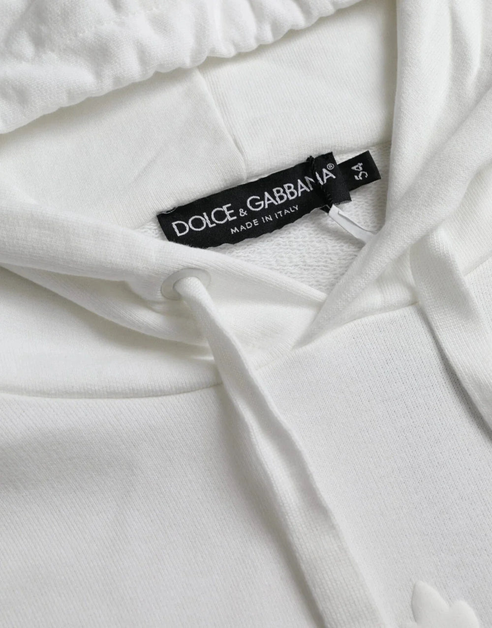 Dolce & Gabbana White Cotton Hooded Pullover Sweatshirt Men - IT54 | XL
