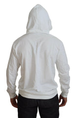 Dolce & Gabbana White Cotton Hooded Sweatshirt Logo Sweater - IT48 | M - Hoodies