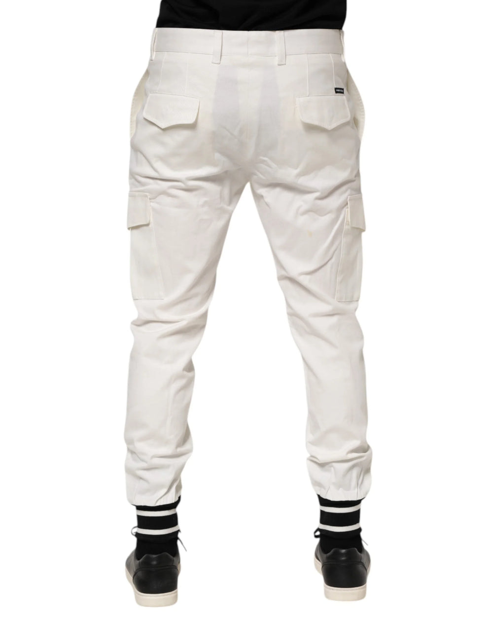 Dolce & Gabbana White Cotton Jogger Cargo Skinny Men Pants - IT50 | L - Joggers