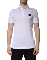 Dolce & Gabbana White Cotton Logo Collared Polo T-shirt - IT44 | XS - Polos
