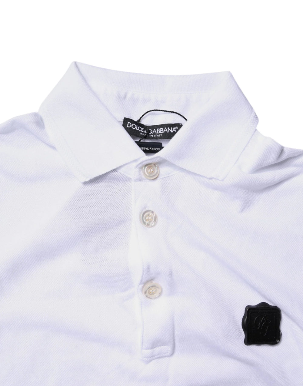 Dolce & Gabbana White Cotton Logo Collared Polo T-shirt - IT44 | XS - Polos