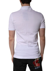Dolce & Gabbana White Cotton Logo Collared Polo T-shirt - IT44 | XS - Polos