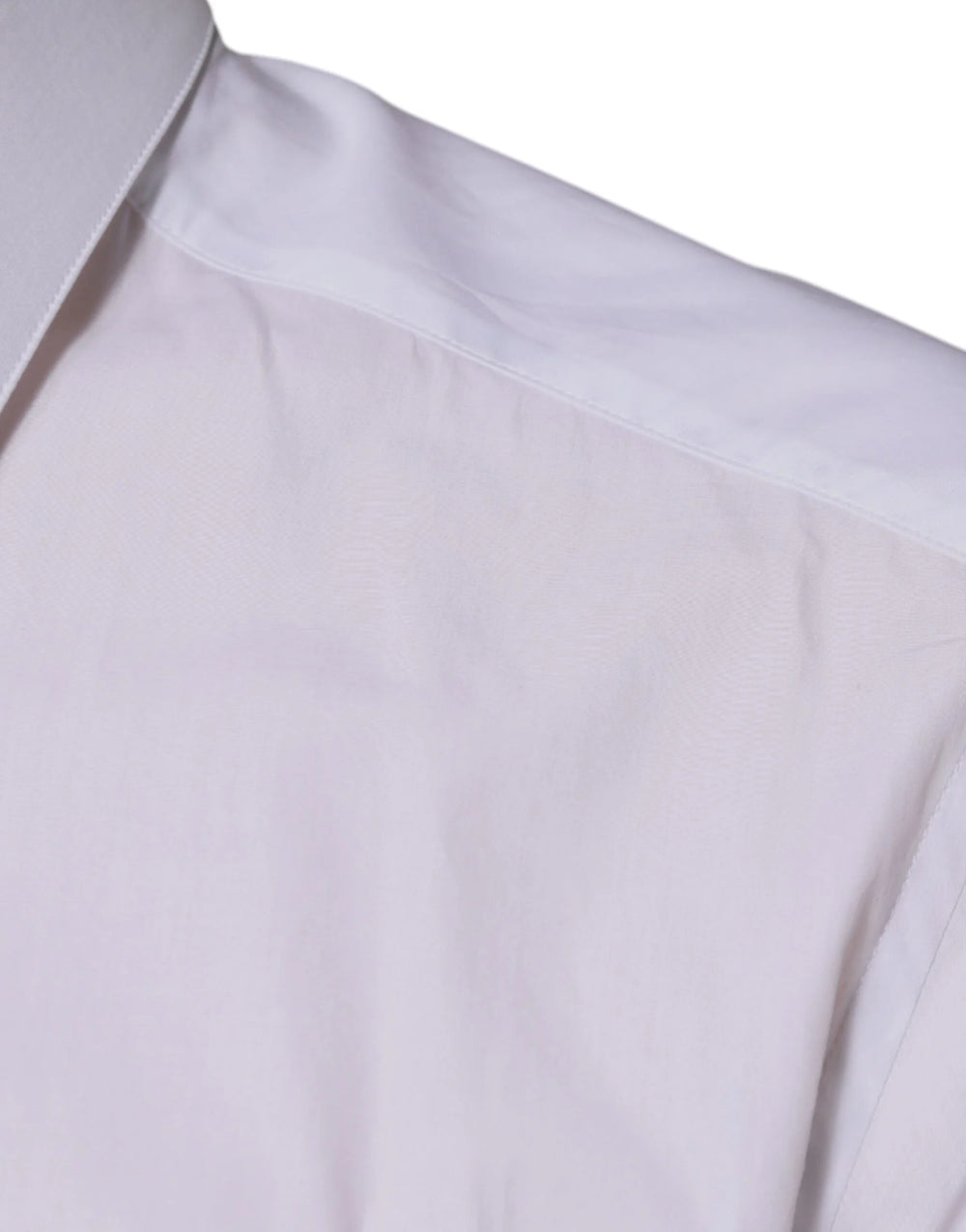 Dolce & Gabbana White Cotton Logo Formal Men GOLD Dress Shirt - Shirts