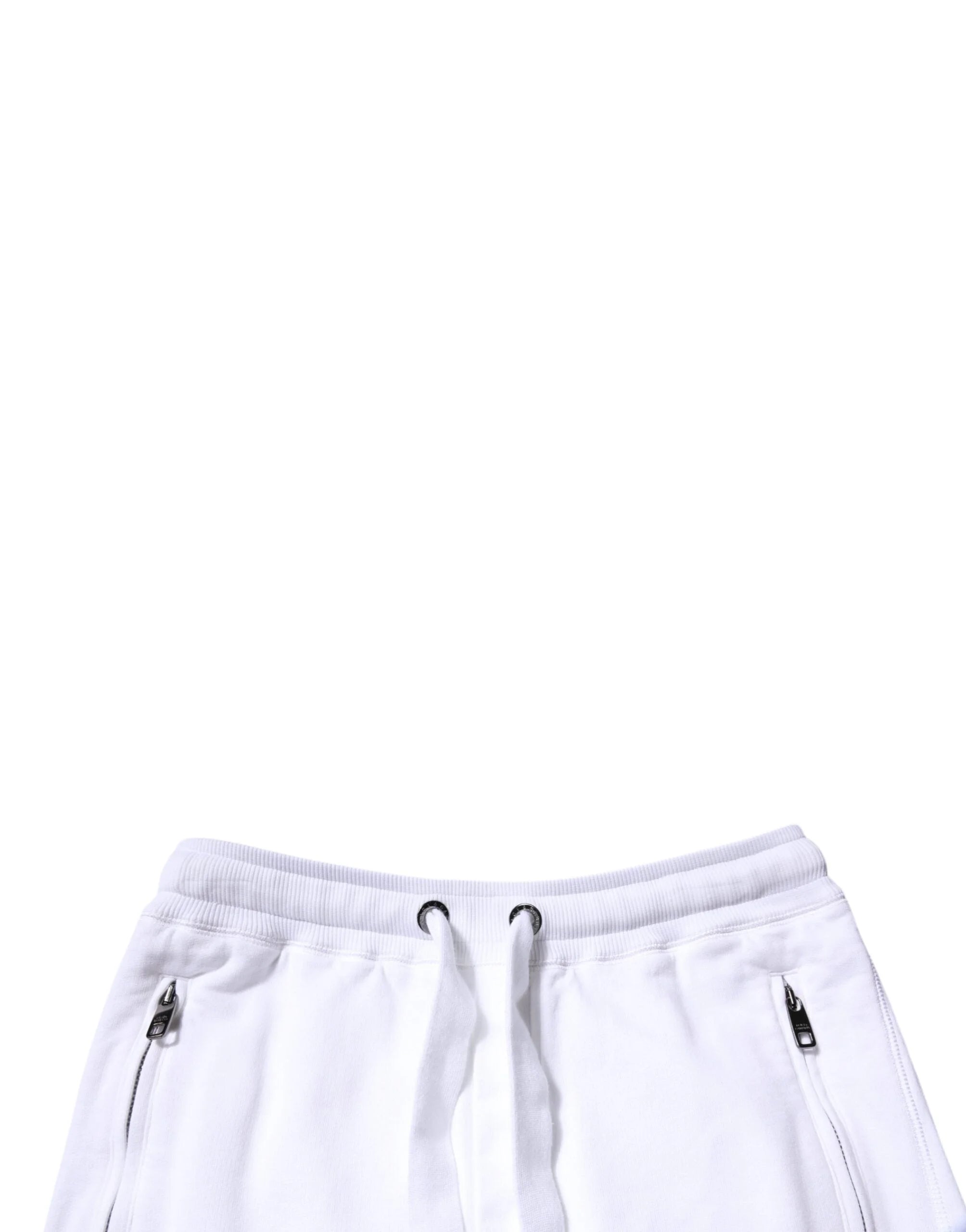 Dolce & Gabbana White Cotton Logo Jogger Pants - IT44 | XS - Joggers